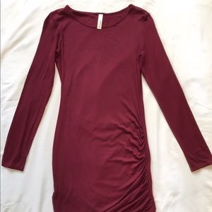 Burgundy stretchy dress